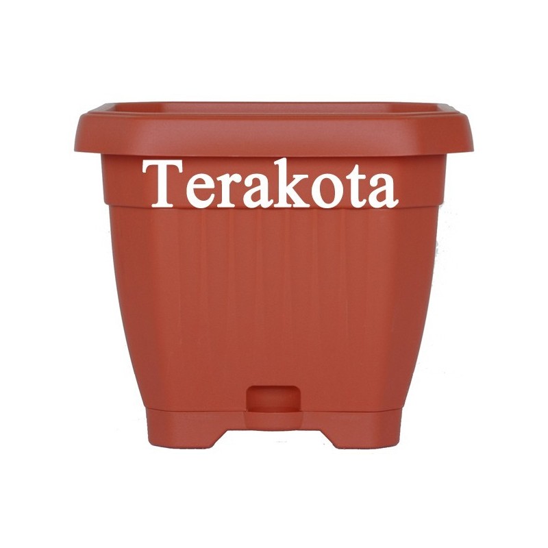 Cvetlični lonček Oktagon s pripetim podstavkom in vodnim rezervoarjem