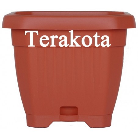 Cvetlični lonček Oktagon s pripetim podstavkom in vodnim rezervoarjem